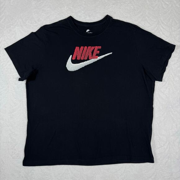 Nike Other - Nike Sportswear Short Sleeve Crewneck T-Shirt Black Red Logo Men's XXL Cotton